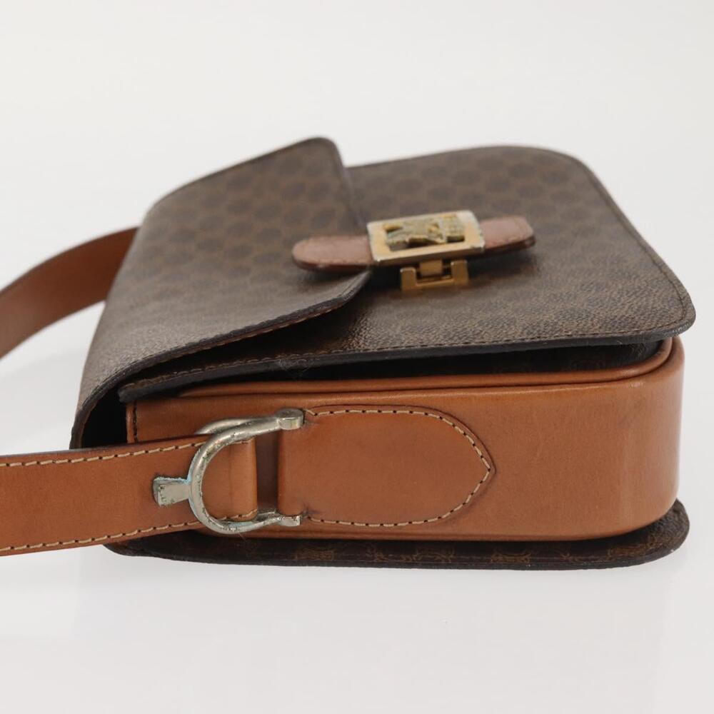 CELINE Macadam Canvas Shoulder Bag Pvc Leather Brown Gold - Picture 6 of 13